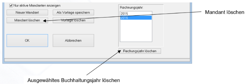 Mandant löschen